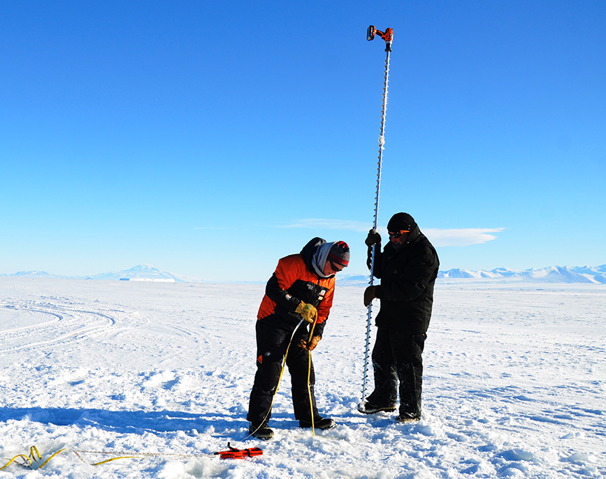 Researchers chaining together Kovacs Ice Auger flights